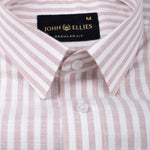 Caedrix Heather Pink Stripes Linen Blend Shirt - John Ellies
