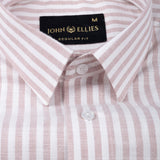 Caedrix Heather Pink Stripes Linen Blend Shirt - John Ellies