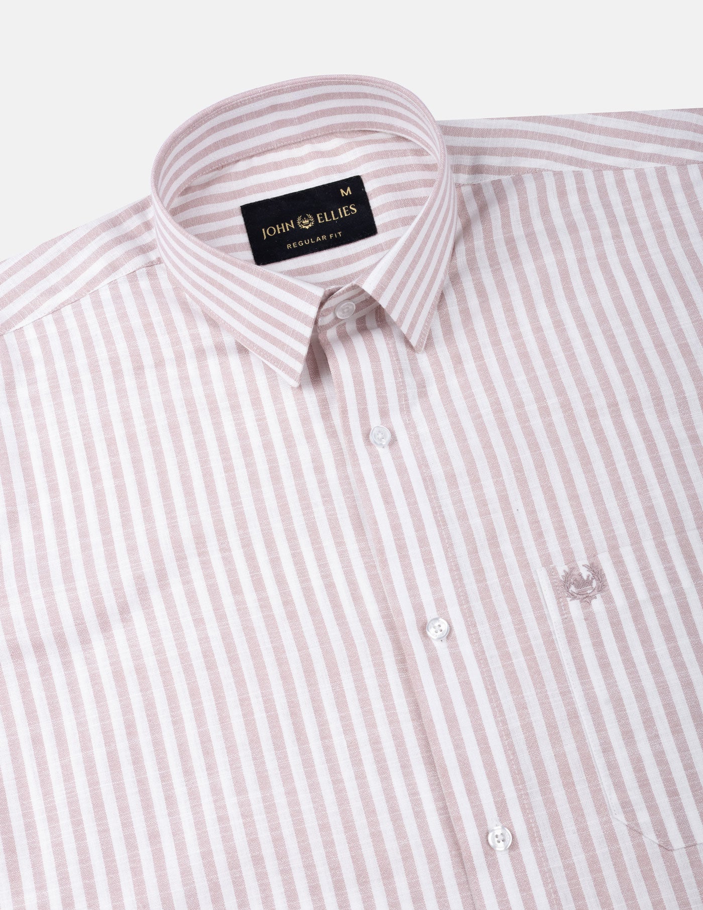 Caedrix Heather Pink Stripes Linen Blend Shirt - John Ellies