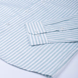 Caedrix Mint Green Stripes Linen Blend Shirt