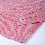 Caedrix Red Stripes Linen Blend Shirt