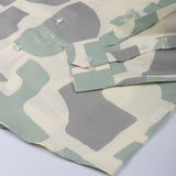 Caedrix Green Linen Blend Printed Shirt