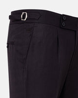 Neux Purple Checked Formal Single Pleated Italian Pant