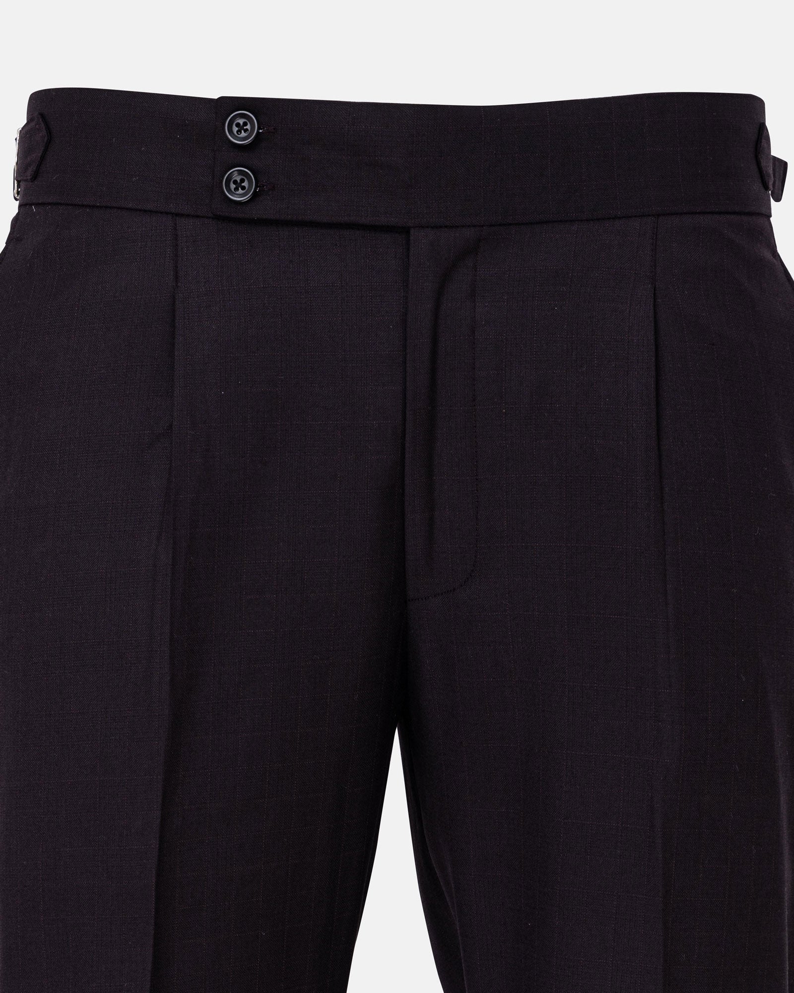 Neux Purple Checked Formal Single Pleated Italian Pant - John Ellies