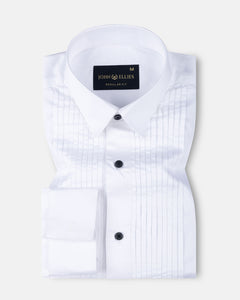 White Tuxedo Premium Cotton Shirt - John Ellies