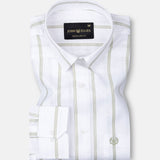 Brivela Green Stripe Linen Shirt - John Ellies