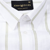 Brivela Green Stripe Linen Shirt - John Ellies