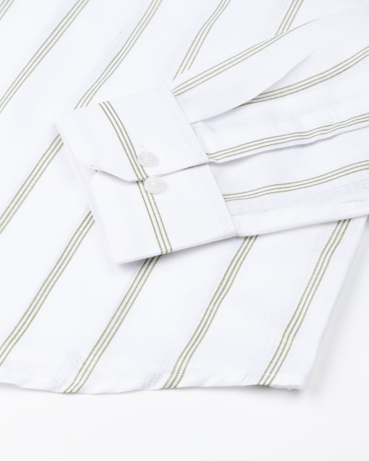 Brivela Green Stripe Linen Shirt - John Ellies