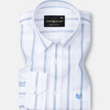 Brivela Blue Stripe Linen Shirt - John Ellies