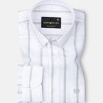 Brivela Grey Stripe Linen Shirt - John Ellies