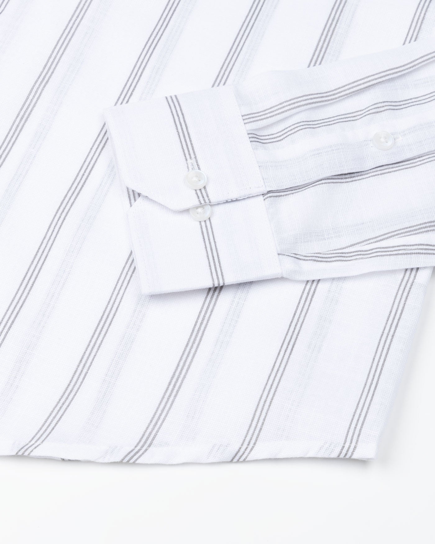 Brivela Grey Stripe Linen Shirt - John Ellies