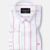 Brivela Pink Stripe Linen Shirt - John Ellies