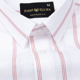 Brivela Pink Stripe Linen Shirt - John Ellies