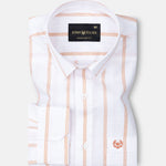 Brivela Orange Stripe Linen Shirt - John Ellies