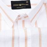 Brivela Orange Stripe Linen Shirt - John Ellies