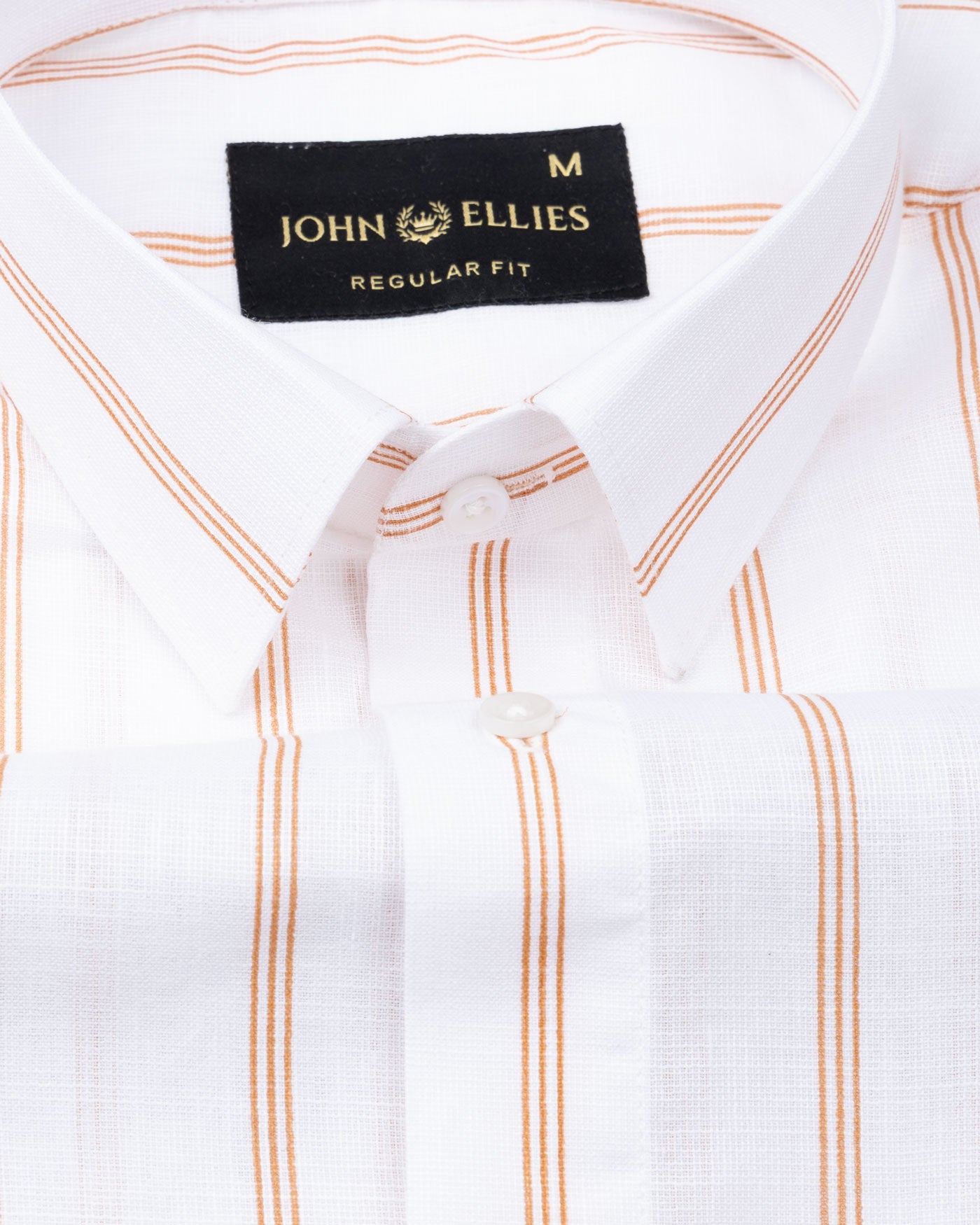 Brivela Orange Stripe Linen Shirt - John Ellies
