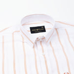 Brivela Orange Stripe Linen Shirt - John Ellies