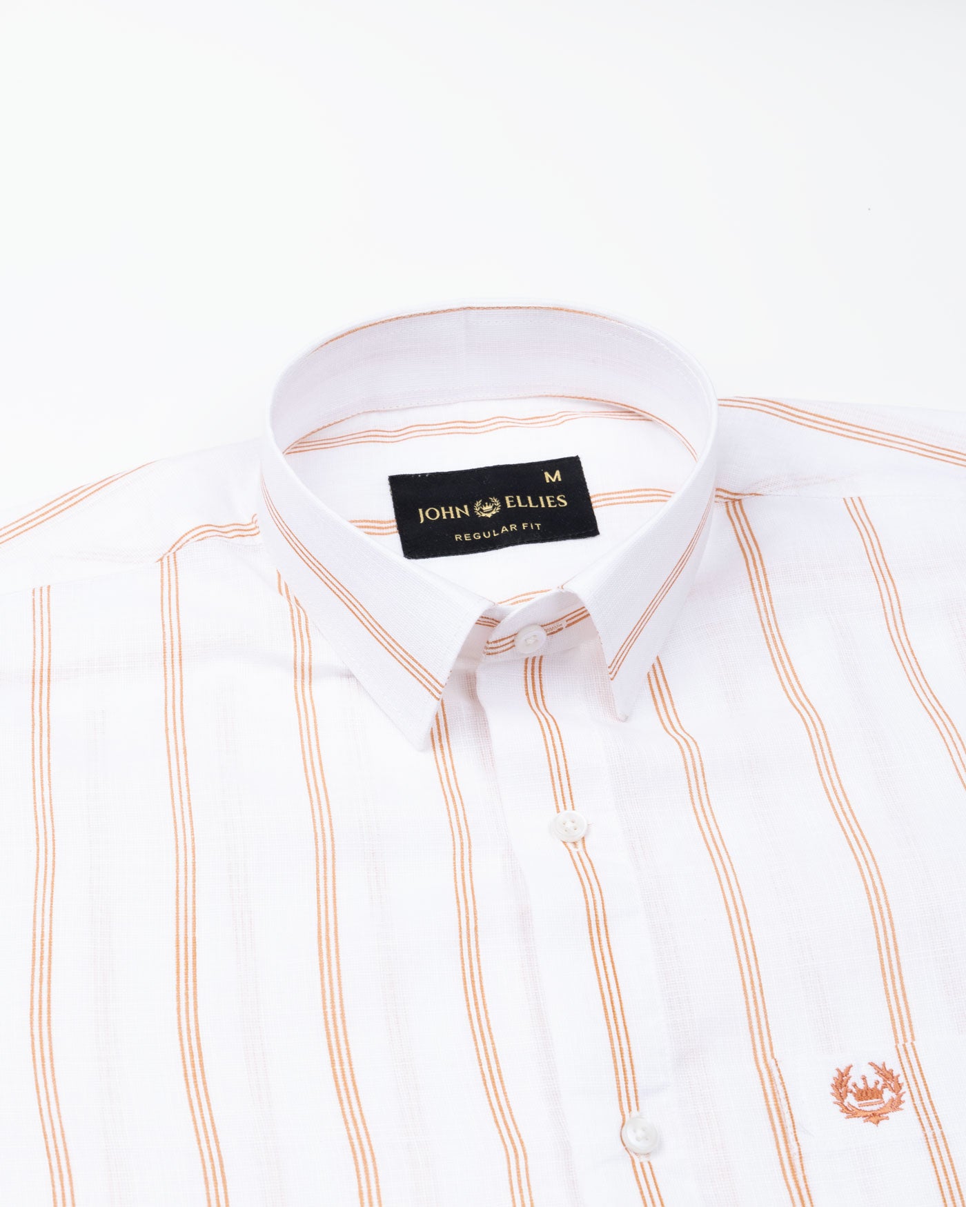 Brivela Orange Stripe Linen Shirt - John Ellies