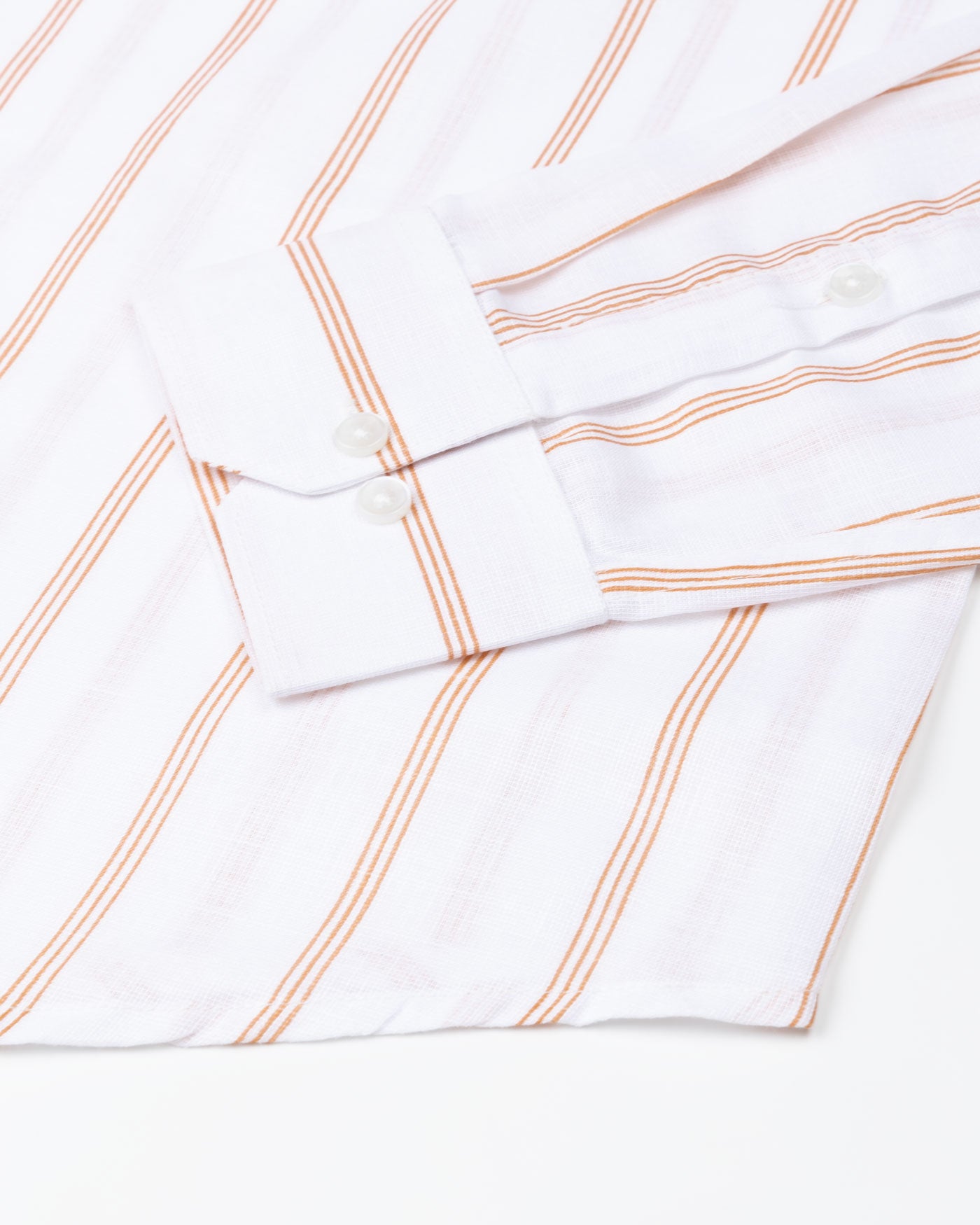Brivela Orange Stripe Linen Shirt - John Ellies