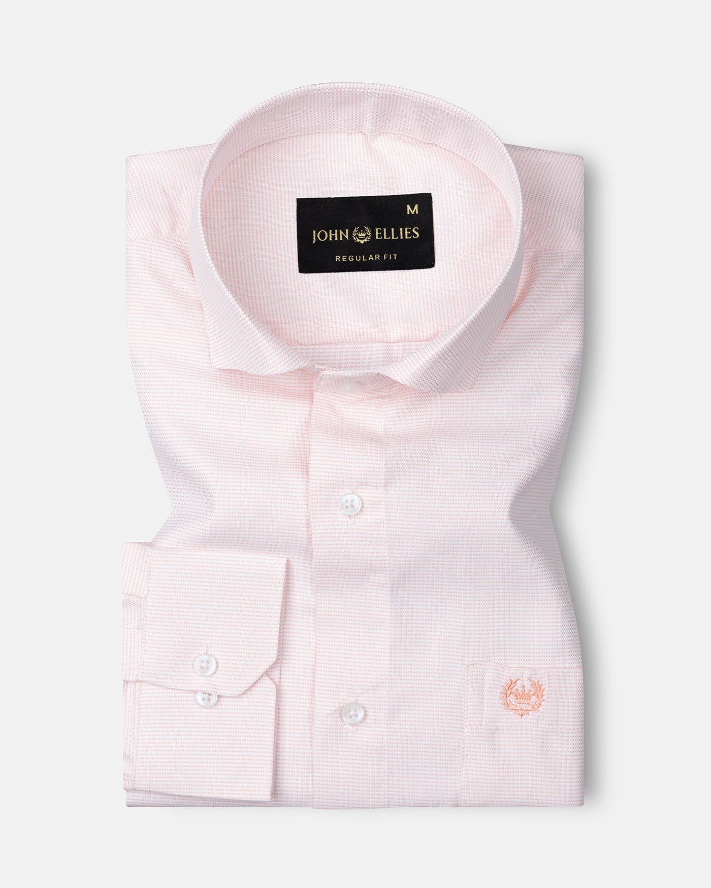 Gritts Peach Textured Cotton Shirt - John Ellies