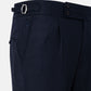 Neux Navy Blue Checked Formal Single Pleated Italian Pant - John Ellies