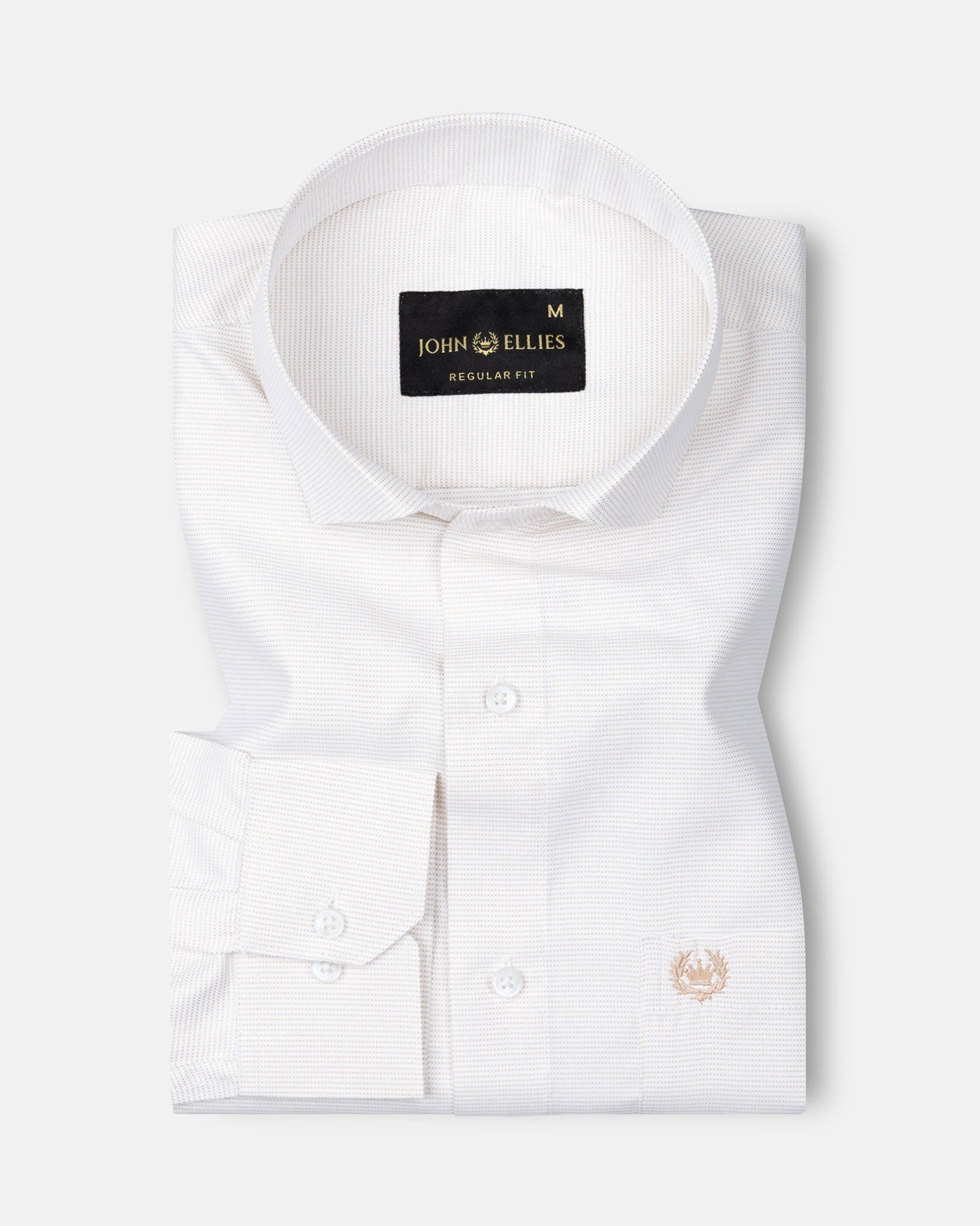 Gritts Cream Textured Cotton Shirt - John Ellies