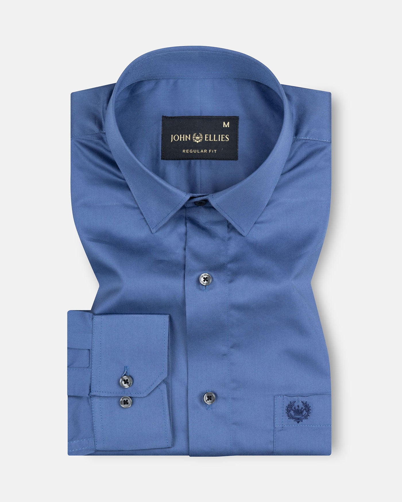Rostin Grey Hidden Button Down Giza Cotton Shirt - John Ellies
