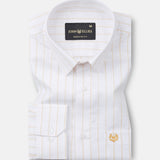 Brivela Gold Stripe Linen Shirt - John Ellies