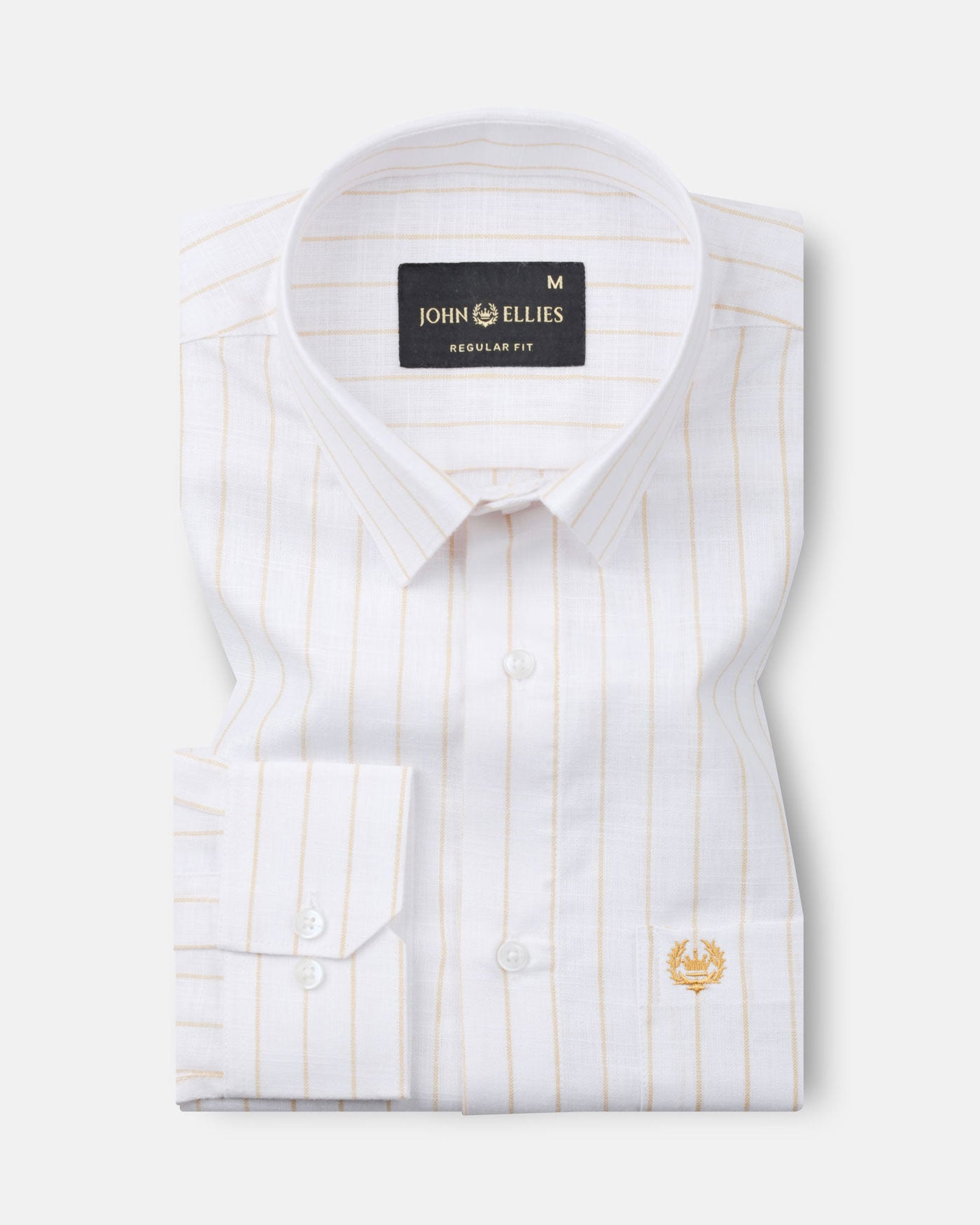 Brivela Gold Stripe Linen Shirt - John Ellies
