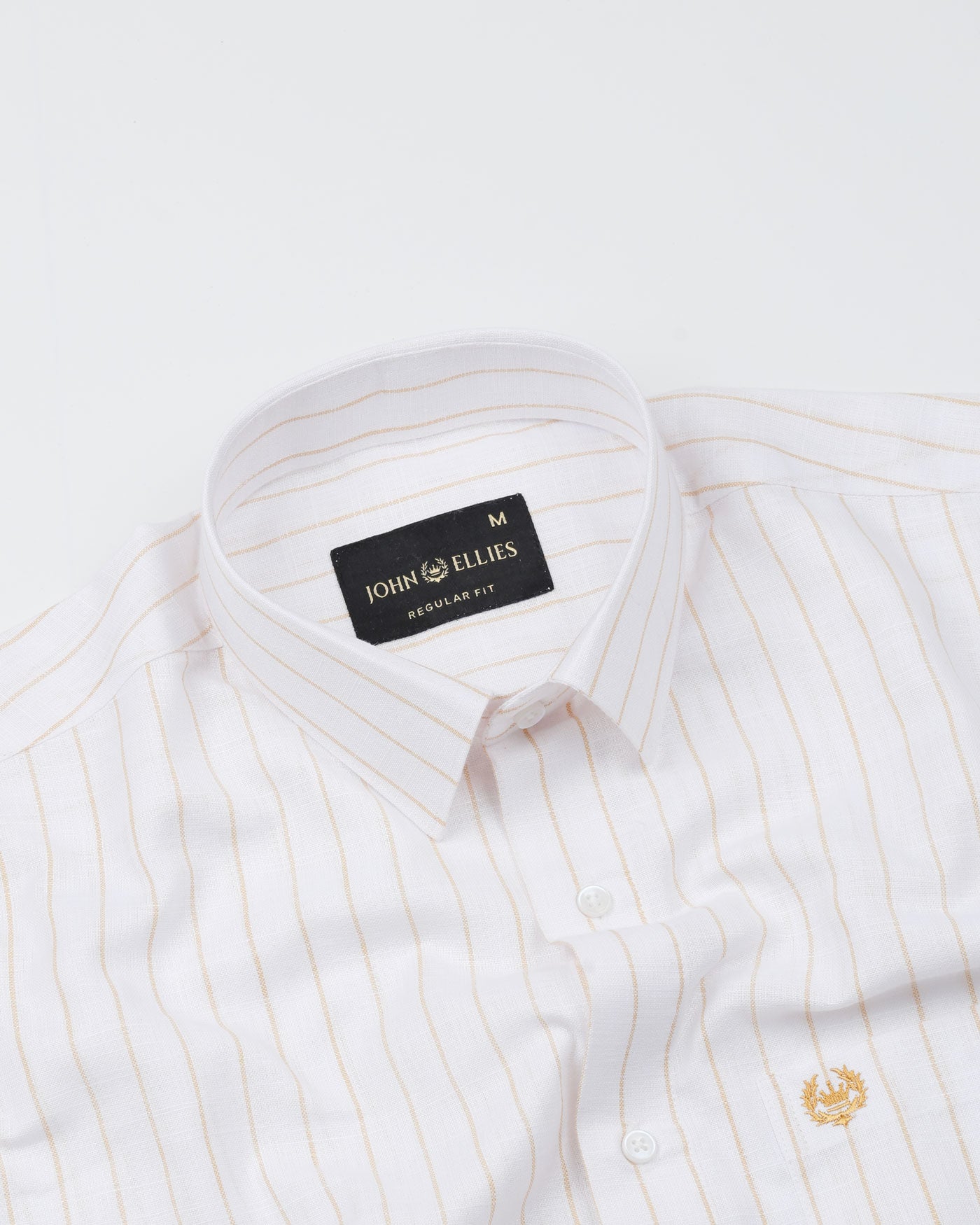 Brivela Gold Stripe Linen Shirt - John Ellies