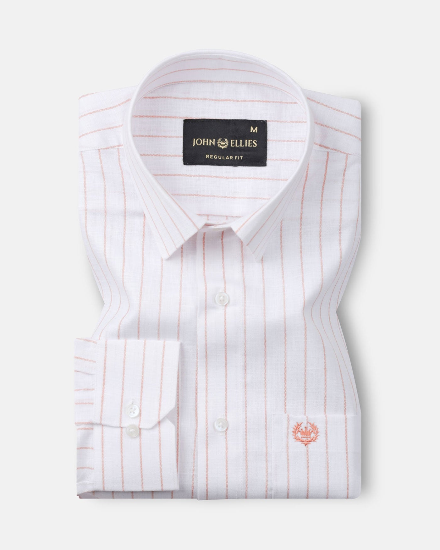 Brivela Orange Stripe Linen Shirt - John Ellies