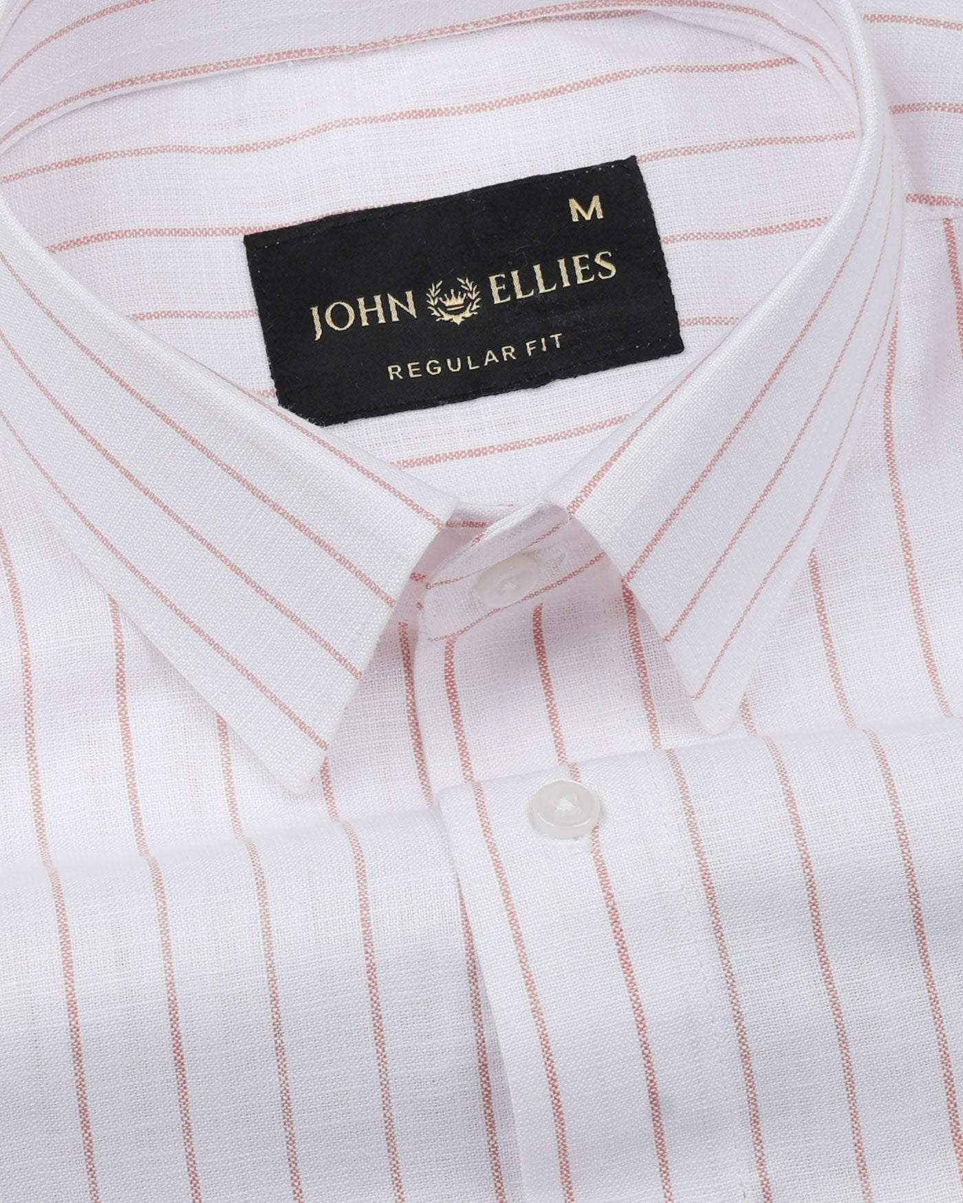 Brivela Orange Stripe Linen Shirt - John Ellies