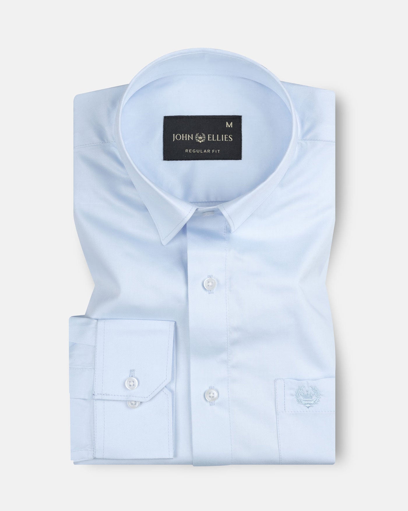Jexari Powder Blue Plain Giza Cotton Shirt - John Ellies