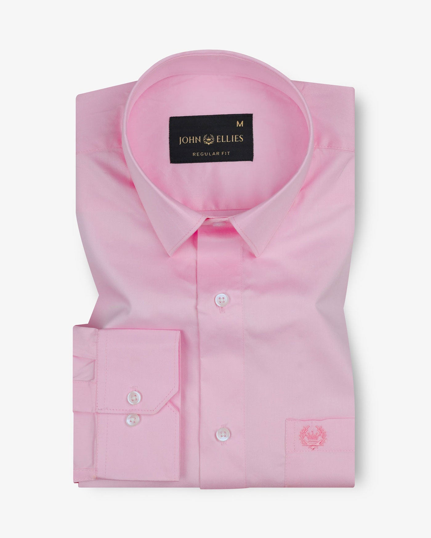 Jexari Pink Plain Giza Cotton Shirt - John Ellies