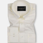 Jexari Cream Plain Giza Cotton Shirt - John Ellies