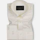 Jexari Cream Plain Giza Cotton Shirt - John Ellies