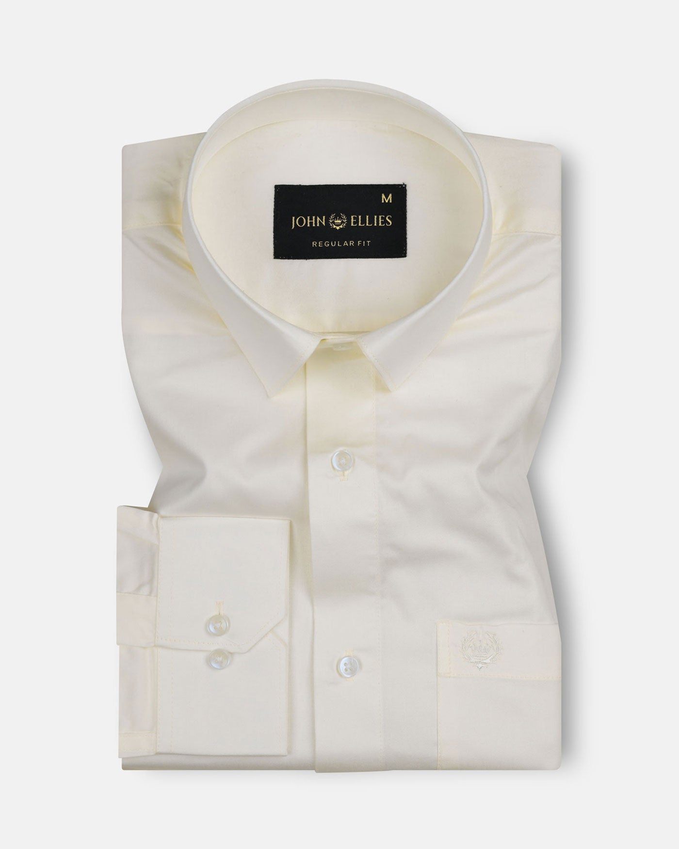 Jexari Cream Plain Giza Cotton Shirt - John Ellies