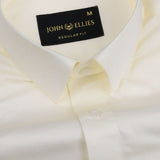 Jexari Cream Plain Giza Cotton Shirt - John Ellies