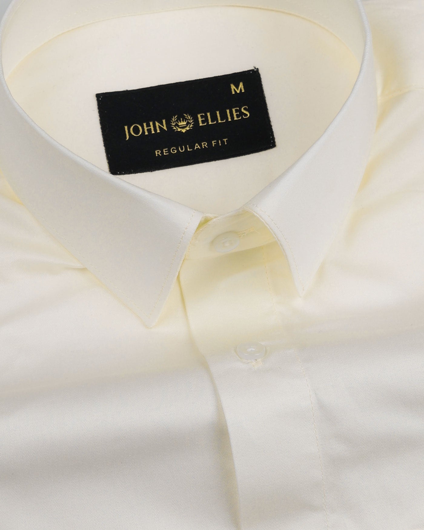 Jexari Cream Plain Giza Cotton Shirt - John Ellies