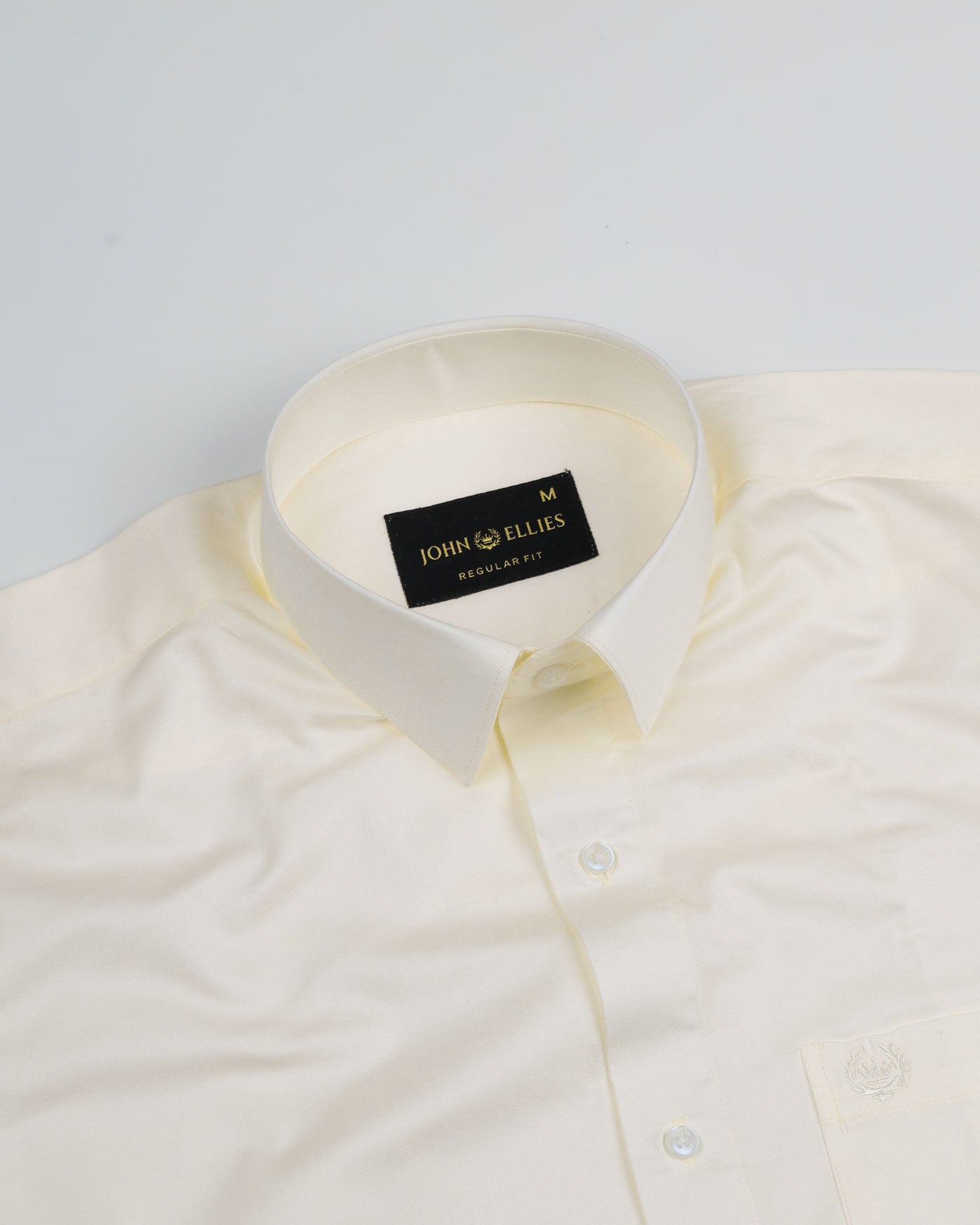 Jexari Cream Plain Giza Cotton Shirt - John Ellies