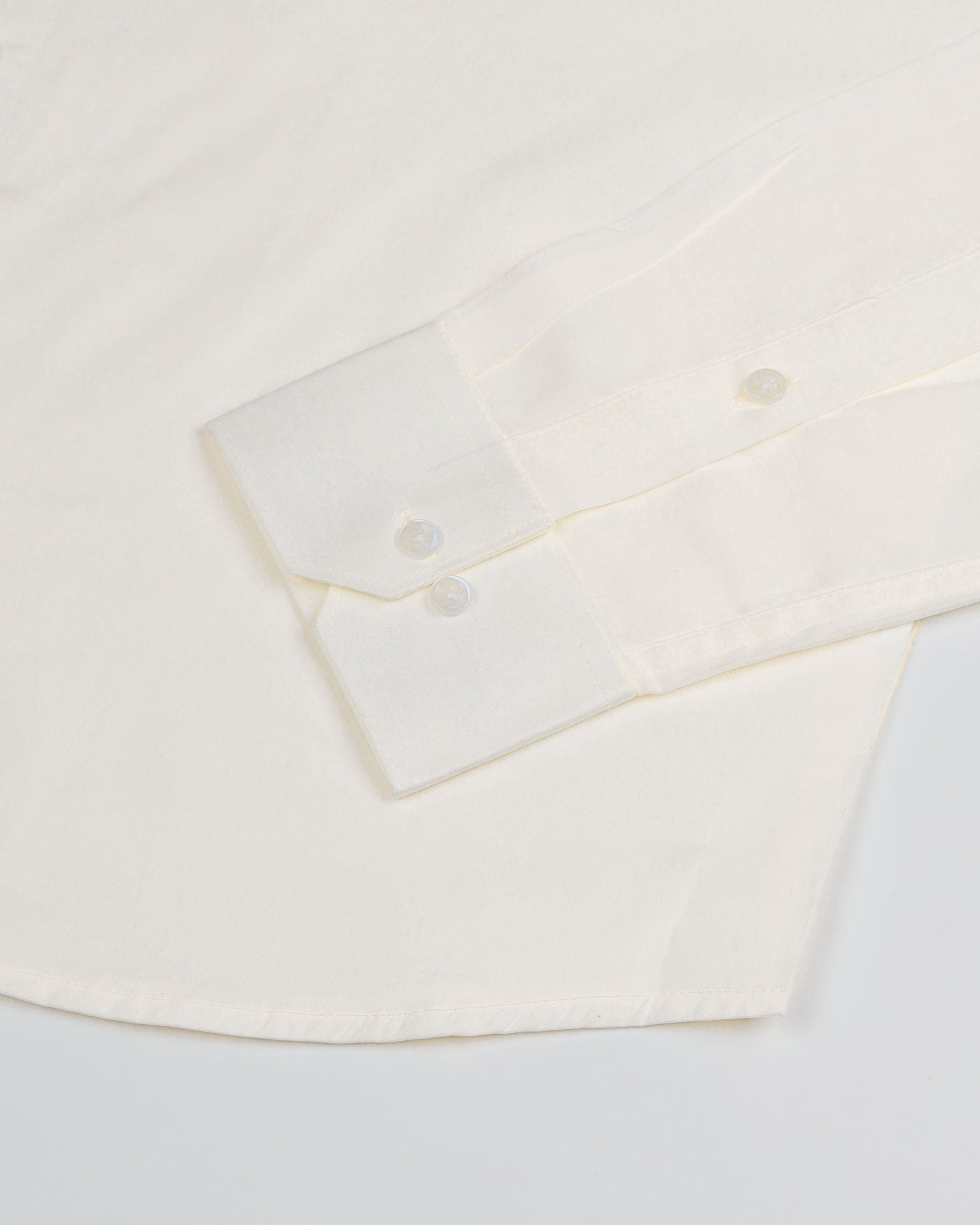 Jexari Cream Plain Giza Cotton Shirt - John Ellies