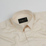 Jexari Peach Plain Giza Cotton Shirt - John Ellies