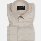 Jexari Khaki Plain Giza Cotton Shirt - John Ellies