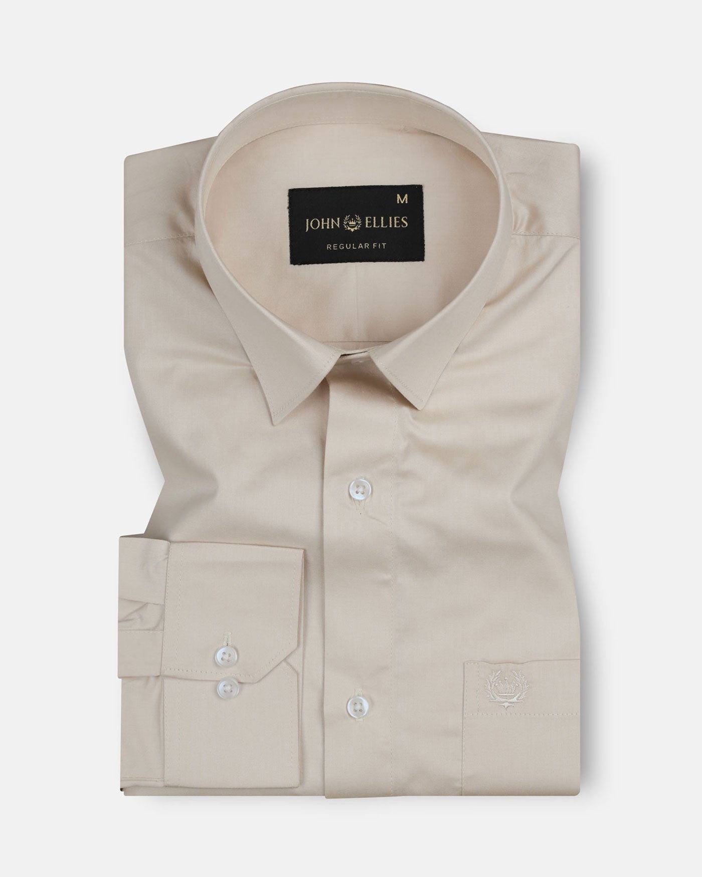 Jexari Khaki Plain Giza Cotton Shirt - John Ellies