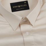 Jexari Khaki Plain Giza Cotton Shirt - John Ellies