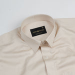 Jexari Khaki Plain Giza Cotton Shirt - John Ellies