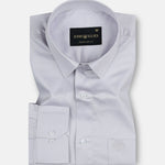Jexari Silver Plain Giza Cotton Shirt - John Ellies