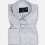 Jexari Silver Plain Giza Cotton Shirt - John Ellies