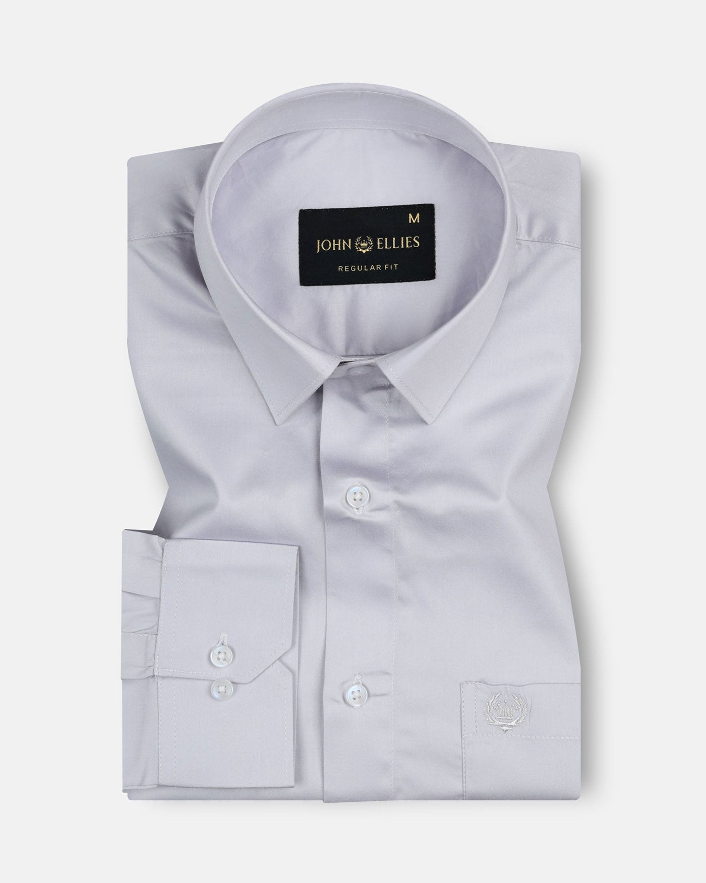 Jexari Silver Plain Giza Cotton Shirt - John Ellies