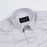 Jexari Silver Plain Giza Cotton Shirt - John Ellies